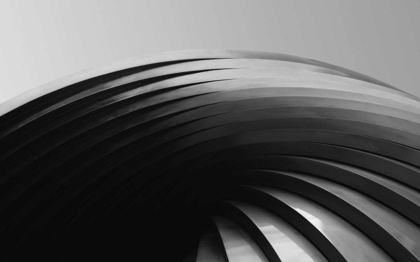 black and white abstract curved architecture